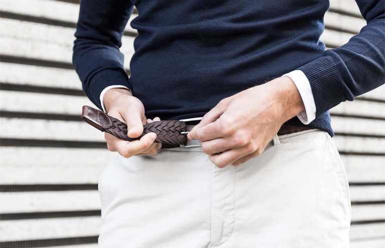 Home Highbuckle riem zonder gaatjes met modern ratelsysteem in zwart leer